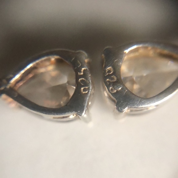 Cubic zirconia sterling silver drop earrings - Picture 3 of 4